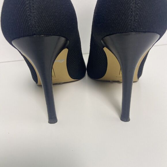 Lattice et Cie Black Knit Sock Booties Pointed Toe Stiletto Heels Sz 8 - Picture 7 of 11